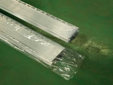 Aluminium profiles protected with wrapping