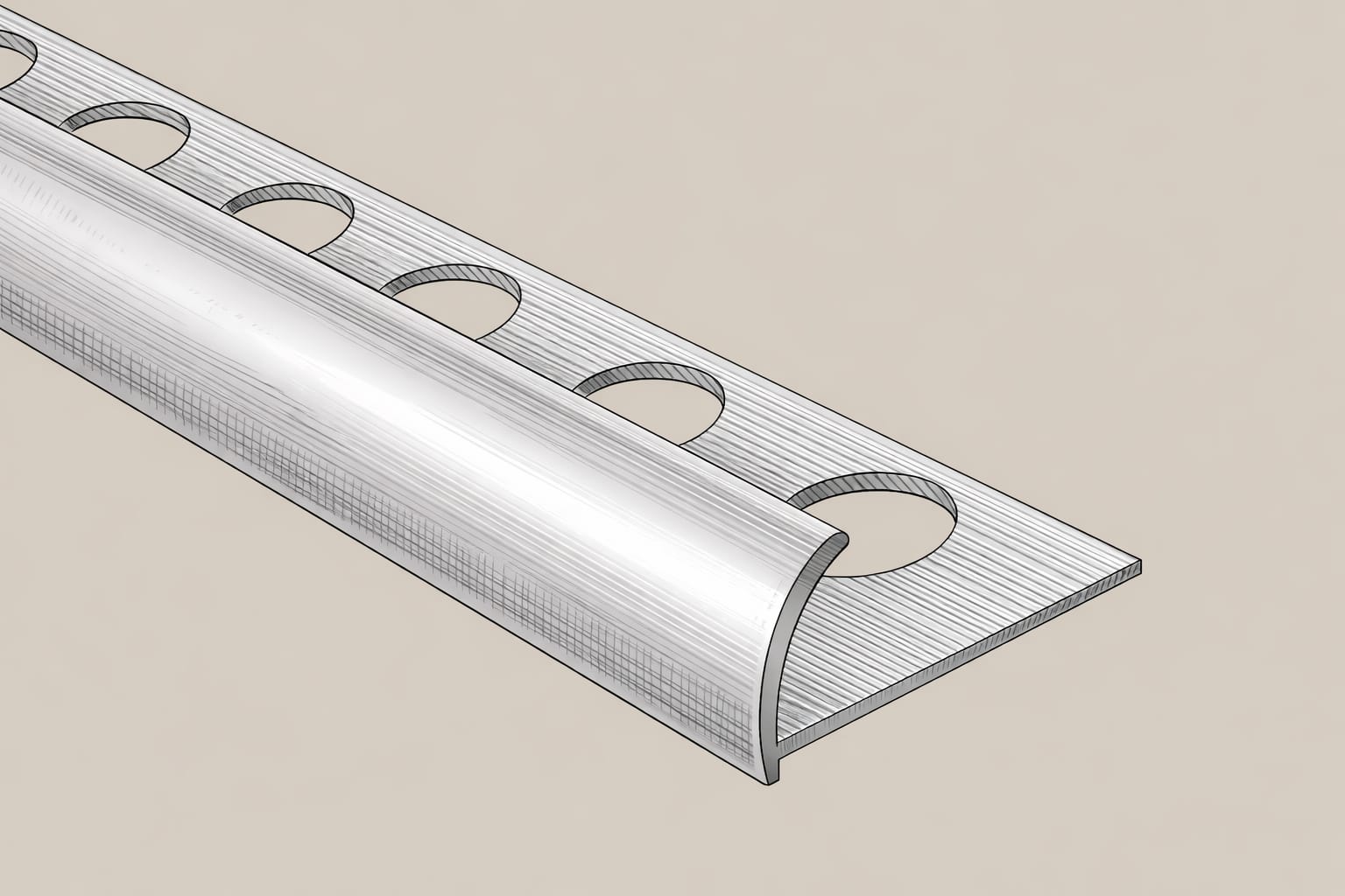 Round Edge Trim aluminium profile